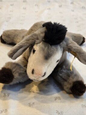 Steiff Plush Gray and Black Donkey Stuffed Animal